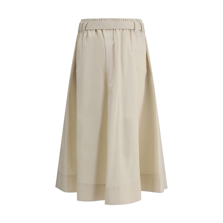 Falda larga ancha color crema Brunello Cucinelli