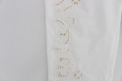 Robe Dolce & Gabbana en dentelle florale blanche avec pantalon Sicily