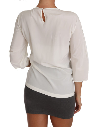 Haut/T-shirt Dolce & Gabbana en soie blanche #dgfamily