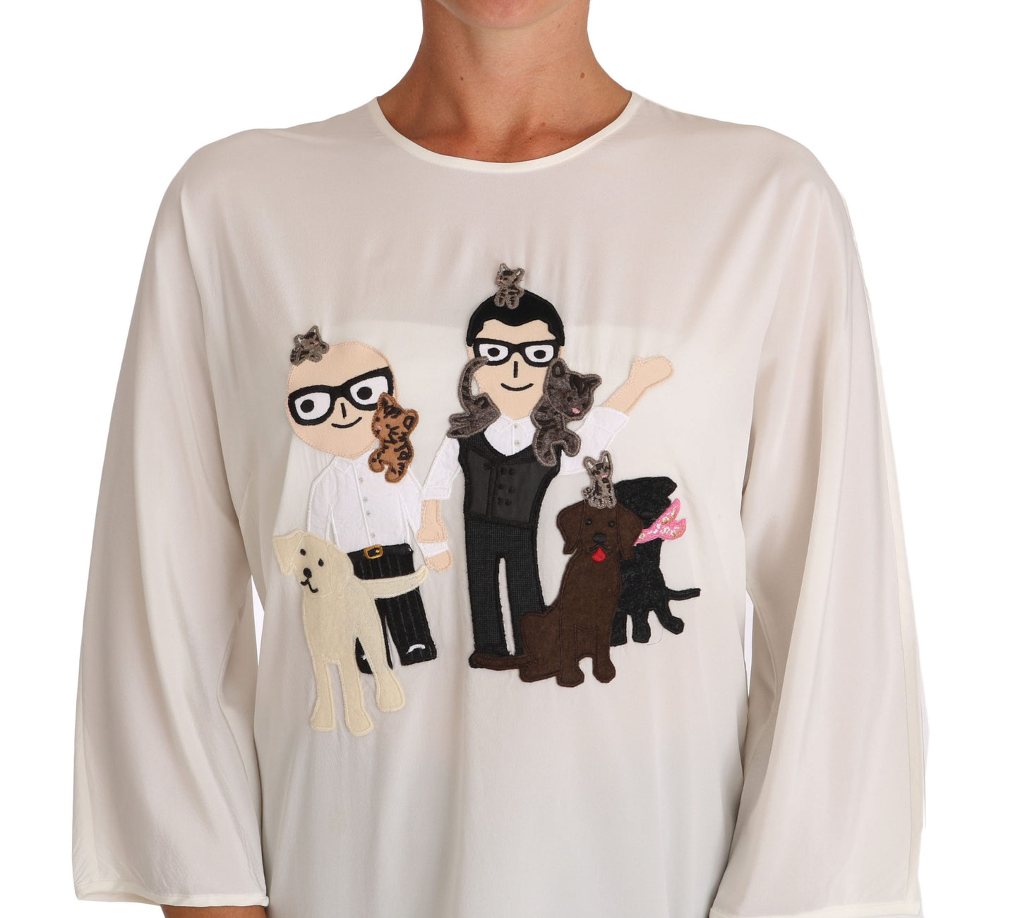 Haut/T-shirt Dolce & Gabbana en soie blanche #dgfamily
