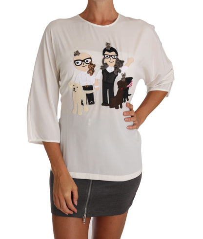 Haut/T-shirt Dolce & Gabbana en soie blanche #dgfamily