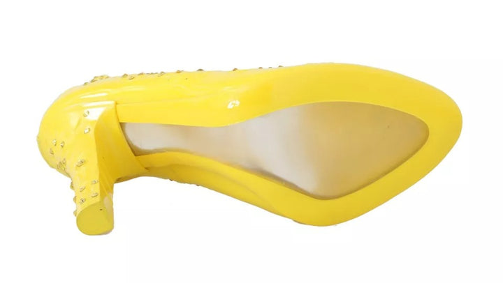 Chaussures CENDRILLON à talons en cristal jaune Dolce & Gabbana