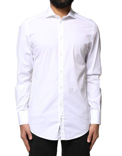 Camisa de vestir Dolce & Gabbana de algodón blanco GOLD de manga larga