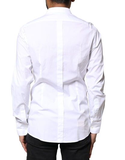 Camisa de vestir Dolce & Gabbana de algodón blanco GOLD de manga larga