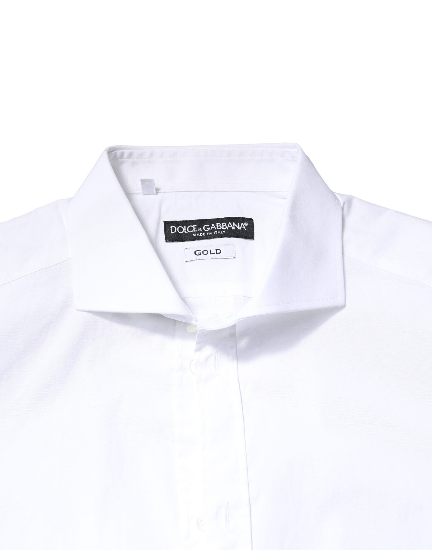 Camisa de vestir Dolce & Gabbana de algodón blanco GOLD de manga larga