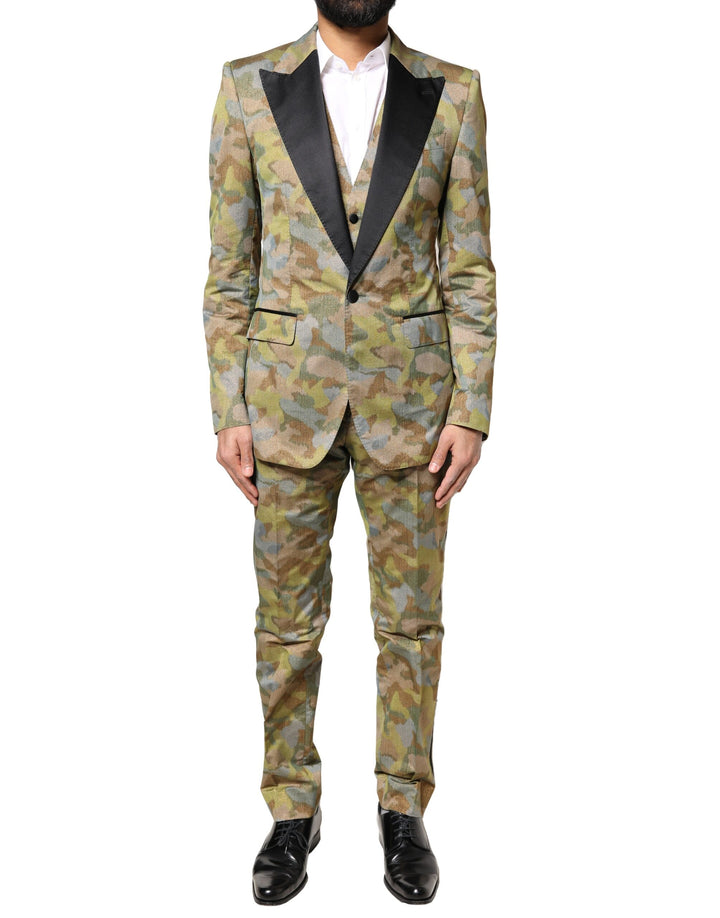 Traje de 3 piezas SICILIA de camuflaje multicolor de Dolce & Gabbana