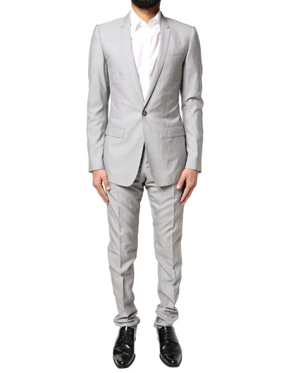 Costume de cérémonie 2 pièces Dolce & Gabbana GOLD en laine gris clair