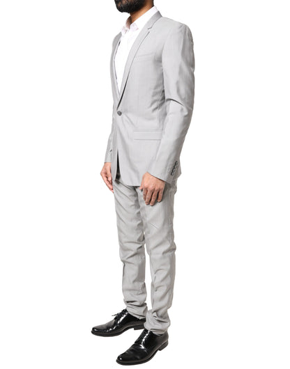 Costume de cérémonie 2 pièces Dolce & Gabbana GOLD en laine gris clair