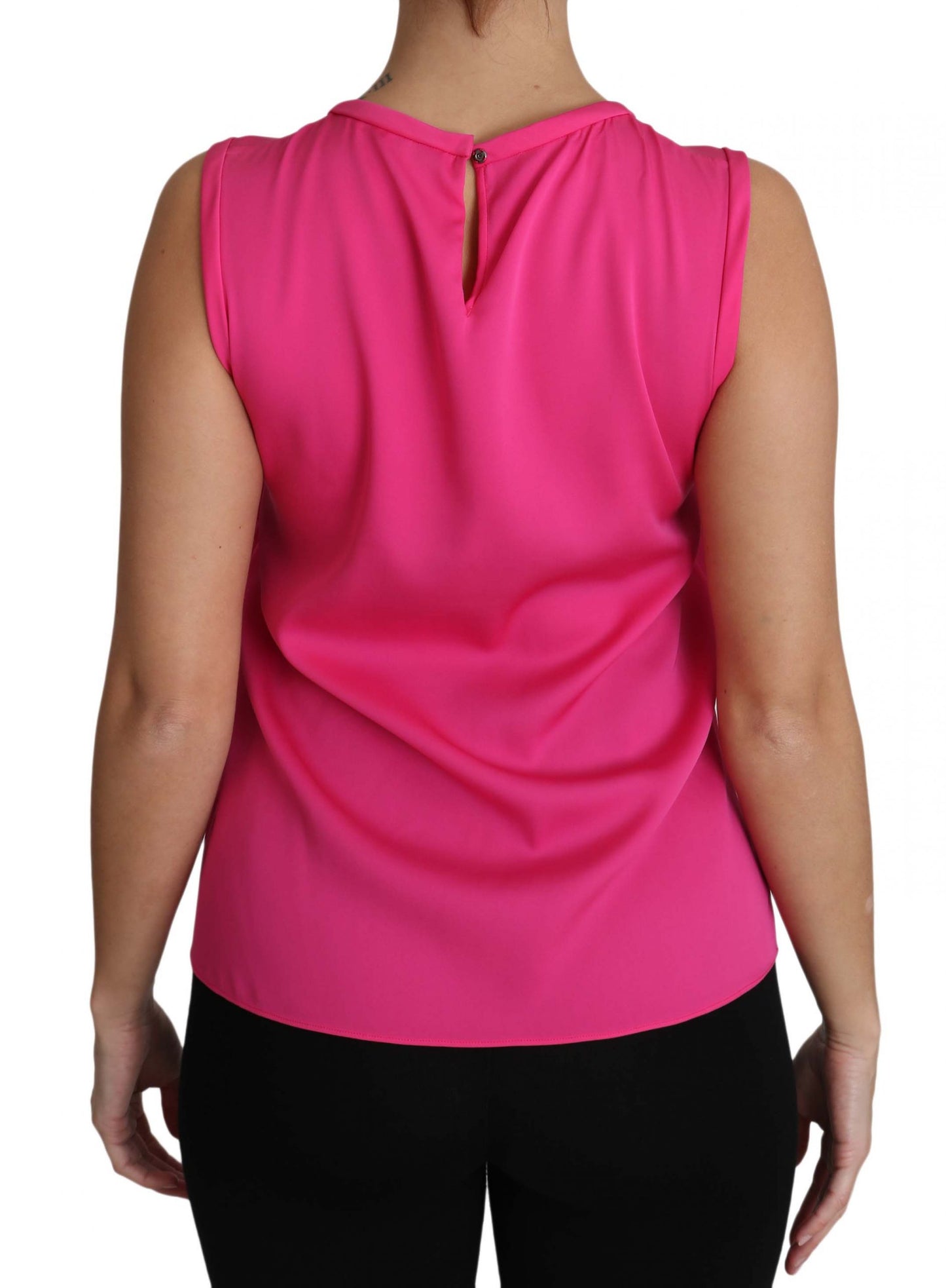 Débardeur en soie rose Dolce & Gabbana Family Blouse Mama Top Chemise