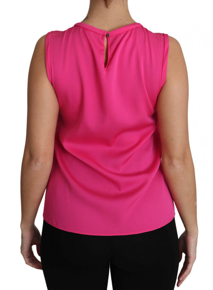 Débardeur en soie rose Dolce & Gabbana Family Blouse Mama Top Chemise