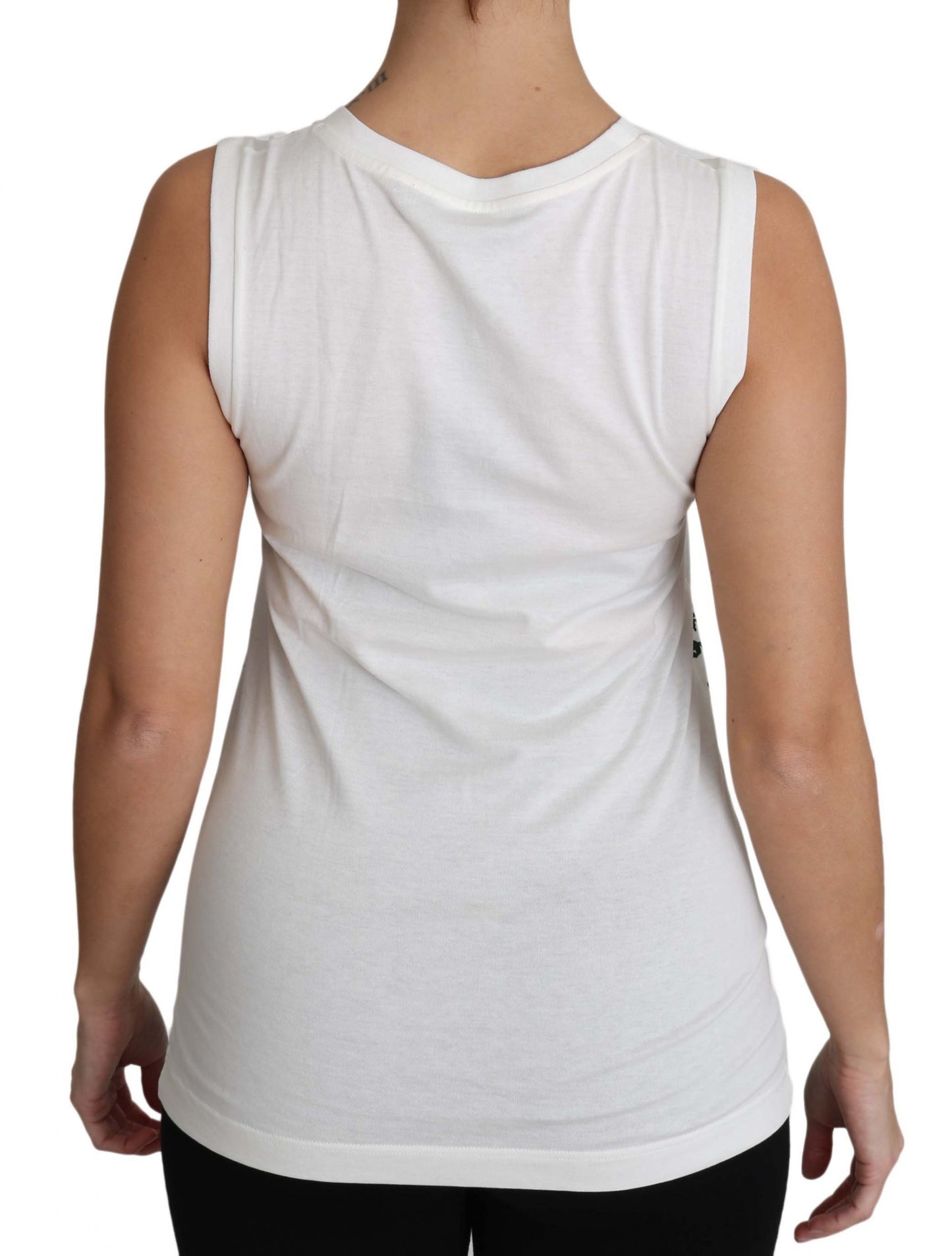 Débardeur Dolce & Gabbana en Coton Blanc Sans Manches #dgfamily