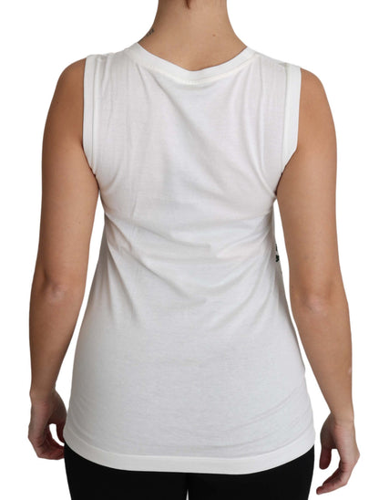 Débardeur Dolce & Gabbana en Coton Blanc Sans Manches #dgfamily