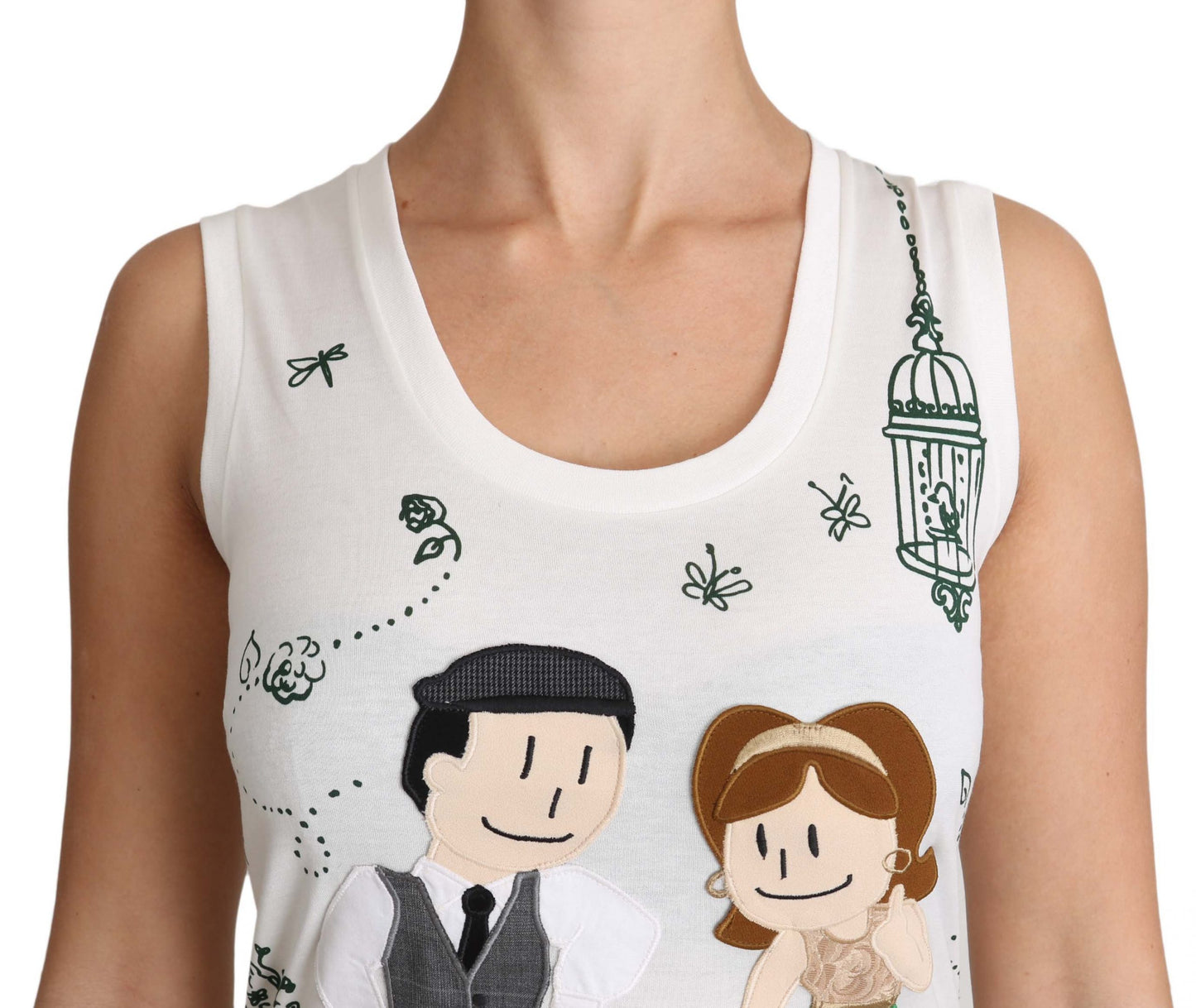 Débardeur Dolce & Gabbana en Coton Blanc Sans Manches #dgfamily