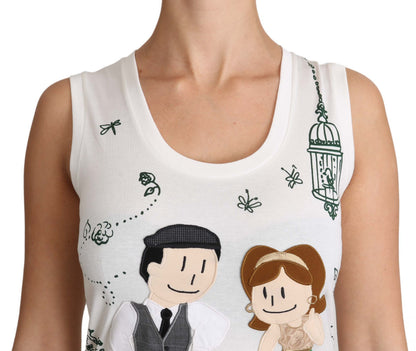 Débardeur Dolce & Gabbana en Coton Blanc Sans Manches #dgfamily