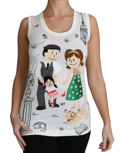 Débardeur Dolce & Gabbana en Coton Blanc Sans Manches #dgfamily