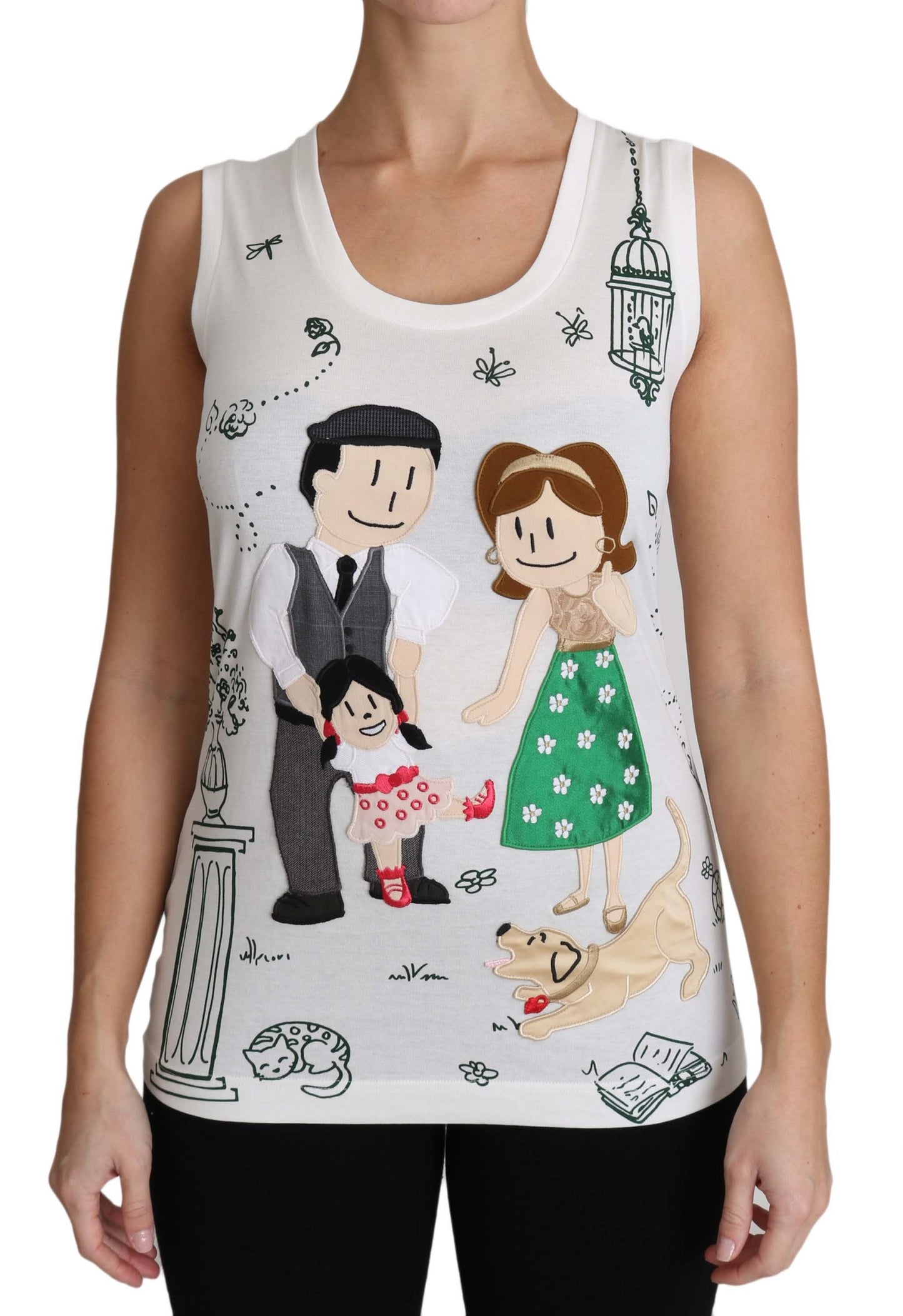 Débardeur Dolce & Gabbana en Coton Blanc Sans Manches #dgfamily