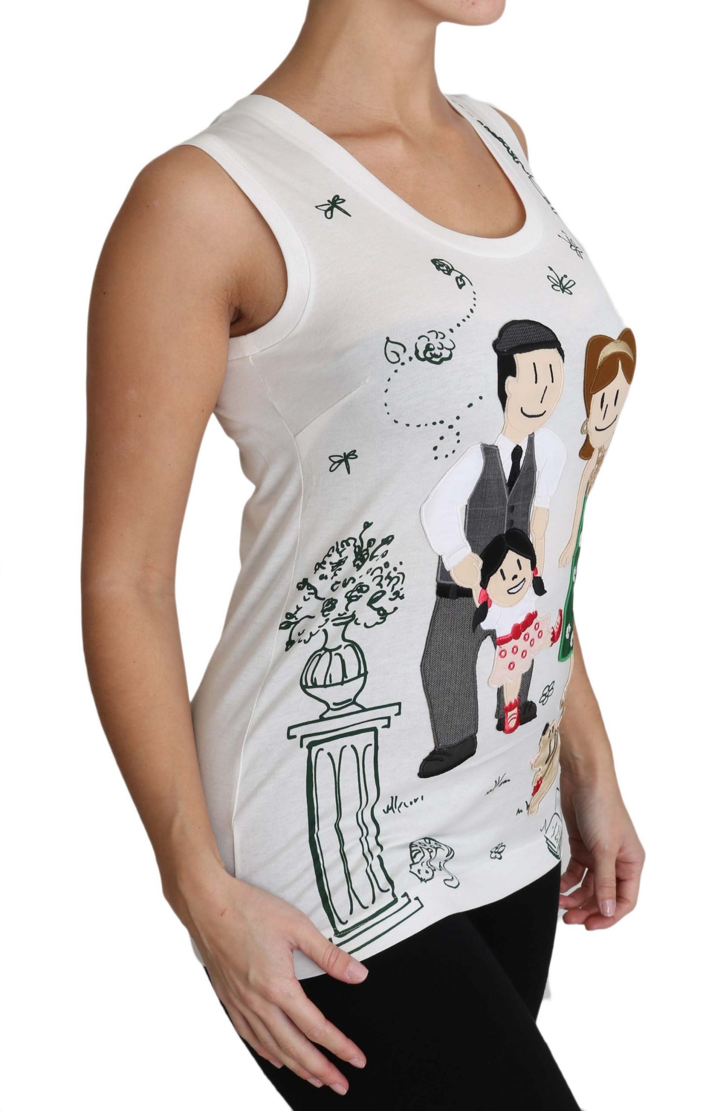 Débardeur Dolce & Gabbana en Coton Blanc Sans Manches #dgfamily