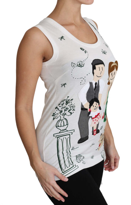 Débardeur Dolce & Gabbana en Coton Blanc Sans Manches #dgfamily