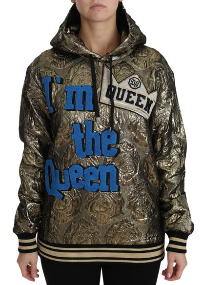 Sweat à capuche en jacquard doré Dolce & Gabbana I'm The Queen
