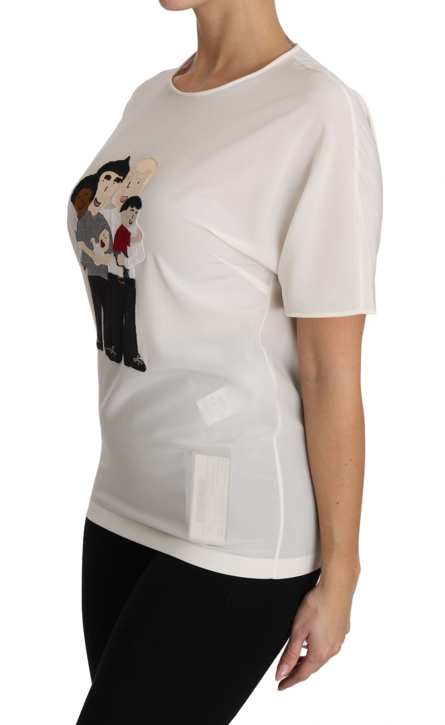 T-shirt Dolce & Gabbana blanc en soie stretch #dgfamily