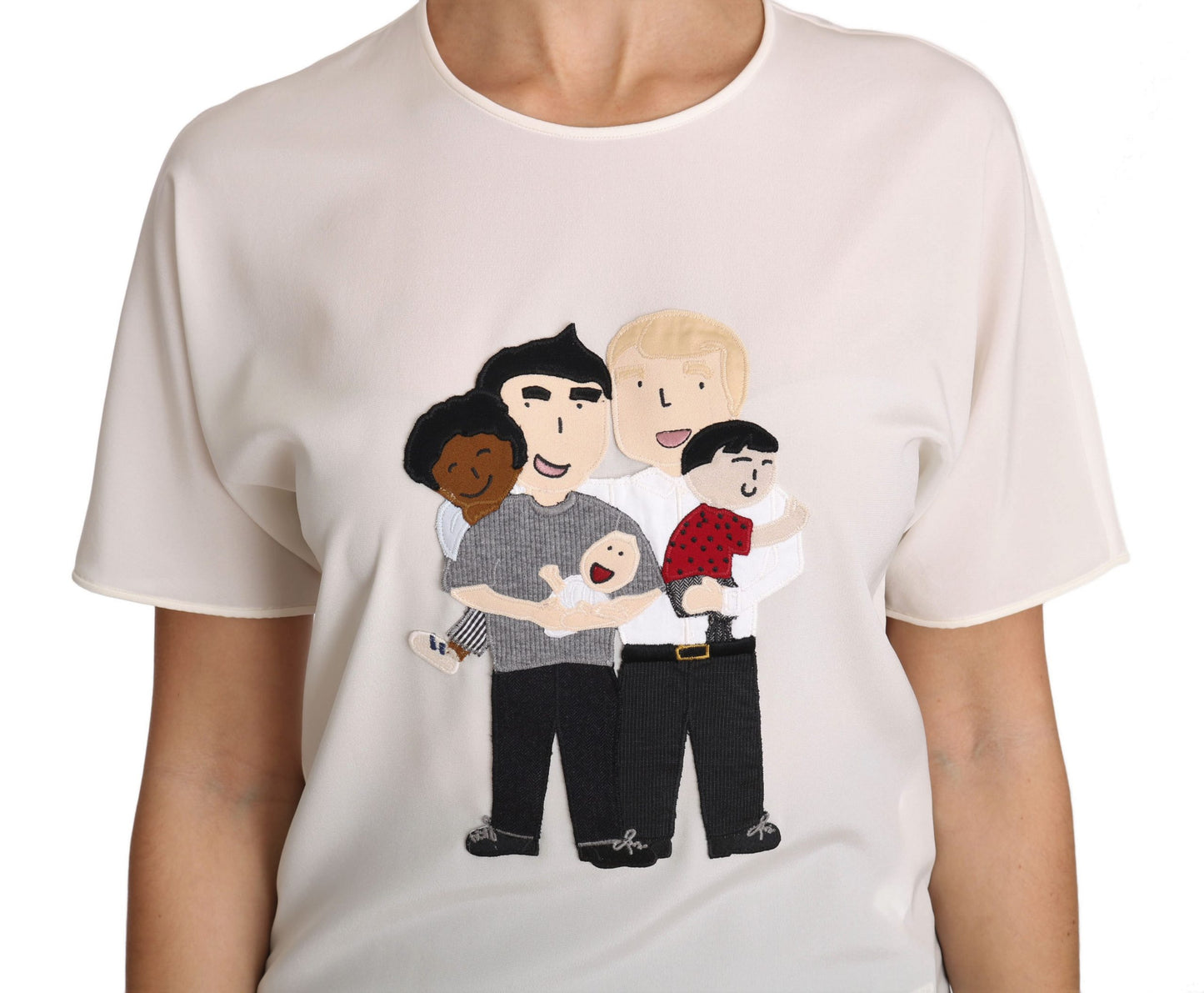 T-shirt Dolce & Gabbana blanc en soie stretch #dgfamily