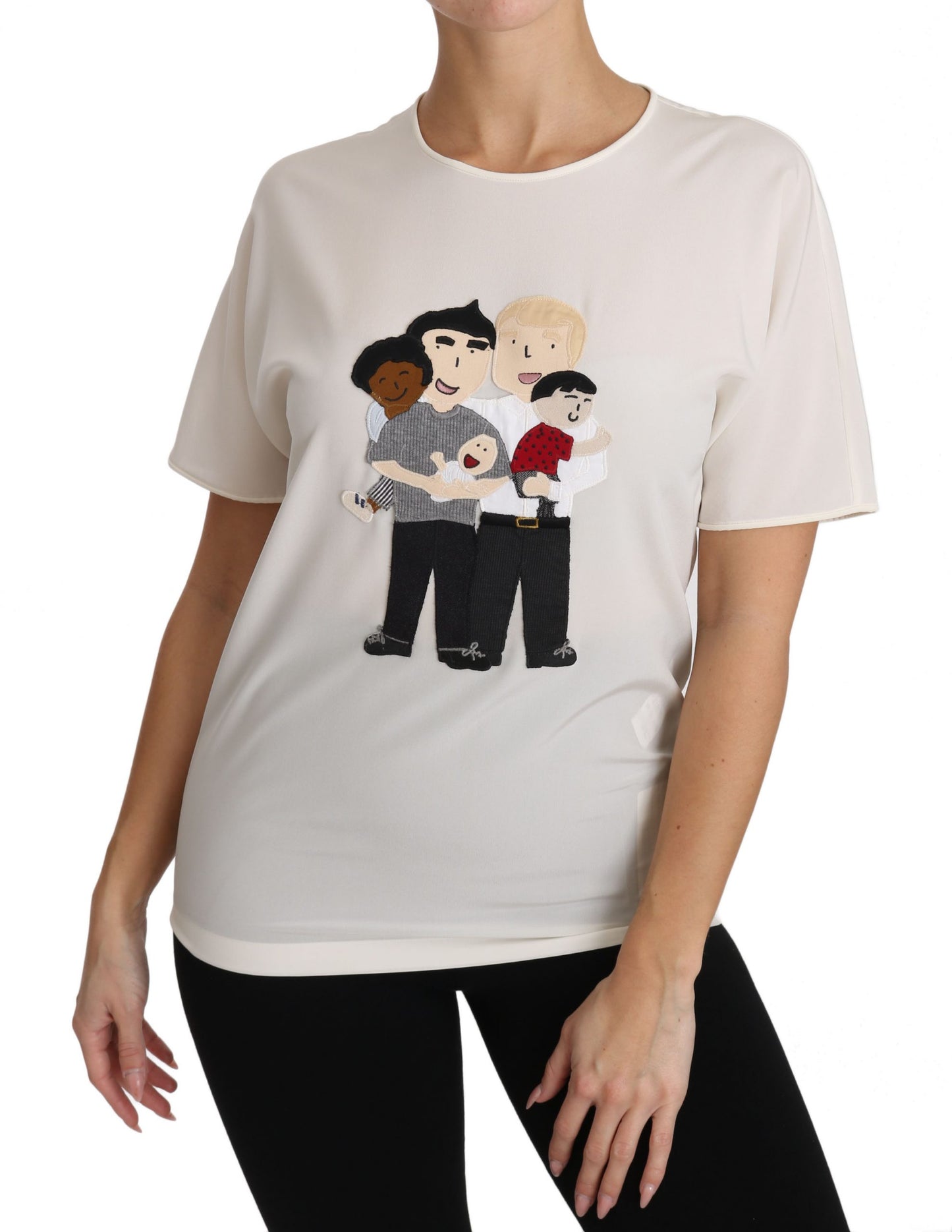 T-shirt Dolce & Gabbana blanc en soie stretch #dgfamily