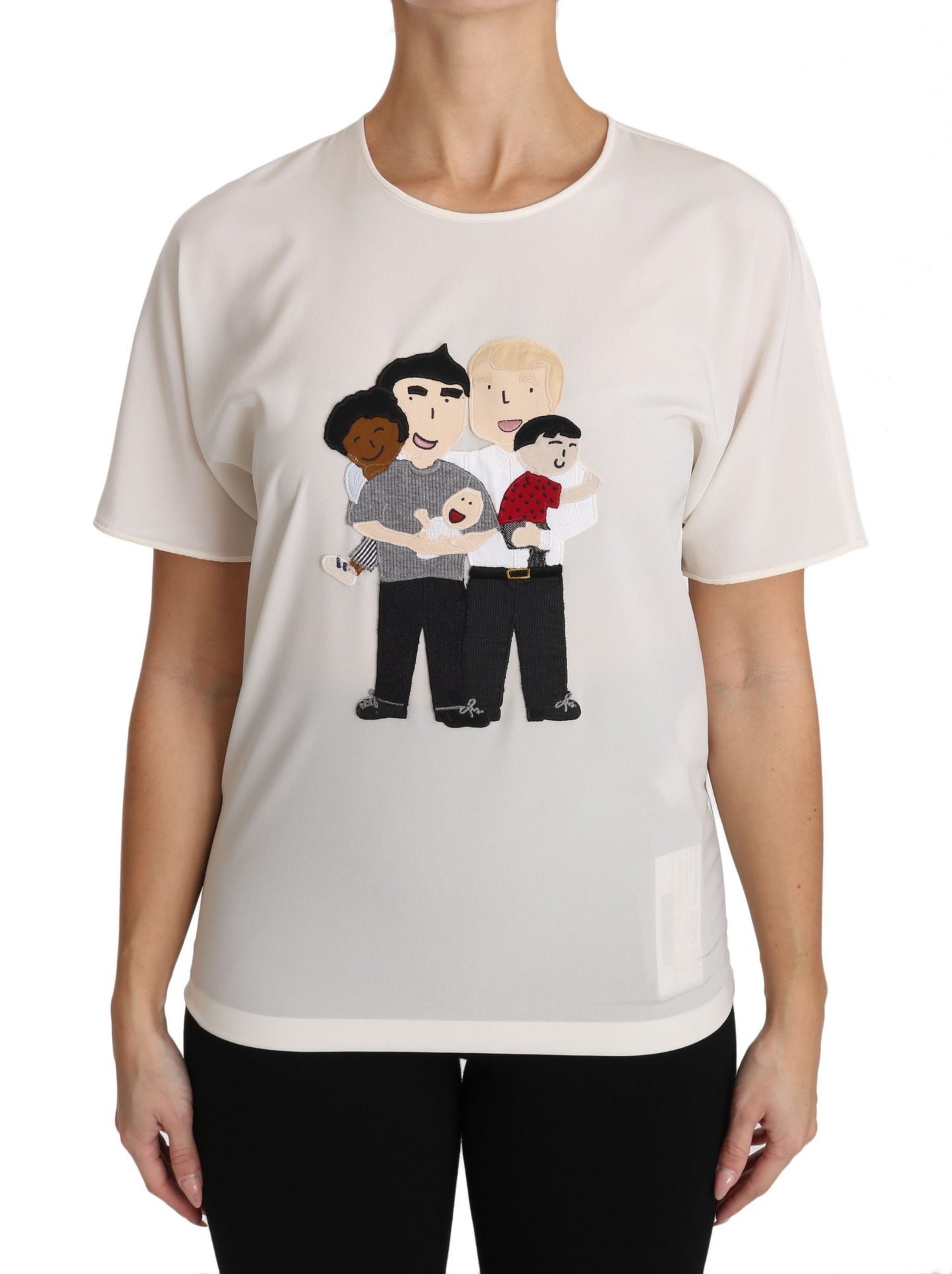 T-shirt Dolce & Gabbana blanc en soie stretch #dgfamily