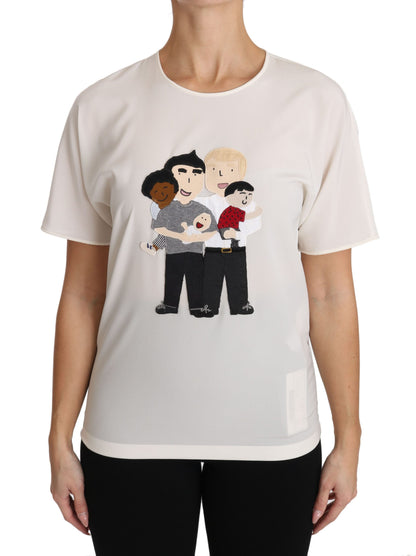 T-shirt Dolce & Gabbana blanc en soie stretch #dgfamily