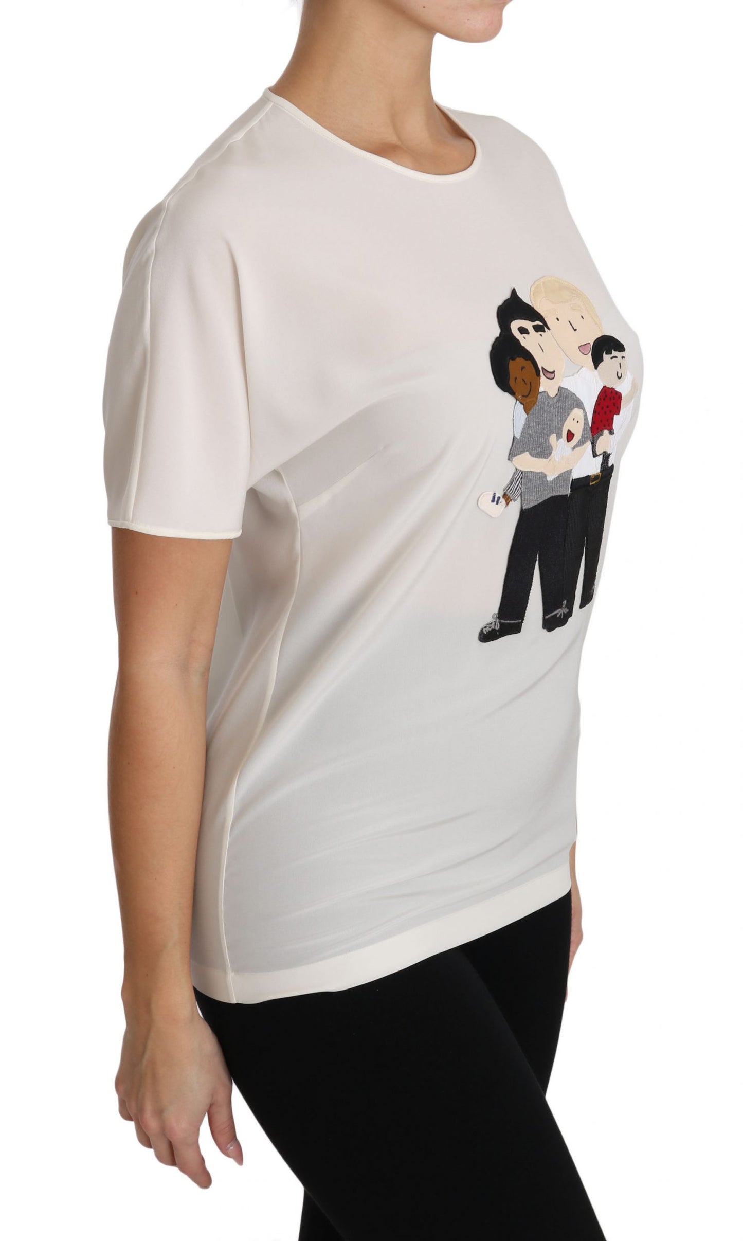 T-shirt Dolce & Gabbana blanc en soie stretch #dgfamily