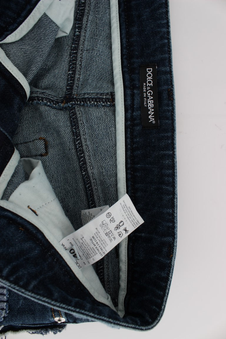Short en jean patchwork stretch bleu Dolce & Gabbana