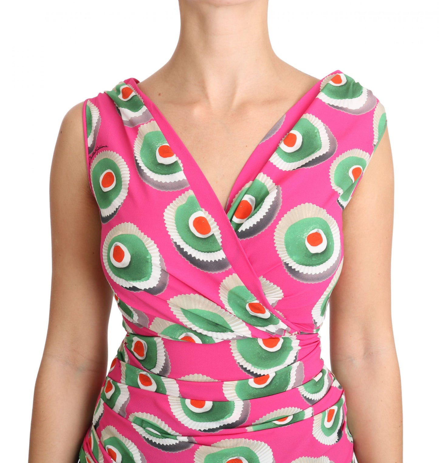Haut en soie stretch rose gâteau sicilien Dolce & Gabbana