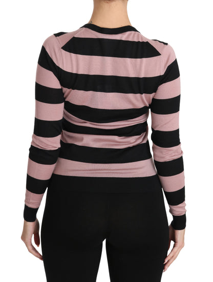 Cardigan en cachemire rose fleuri Dolce & Gabbana