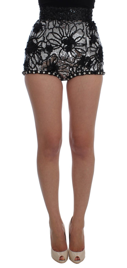 Short mini à sequins en cristal noir Dolce & Gabbana