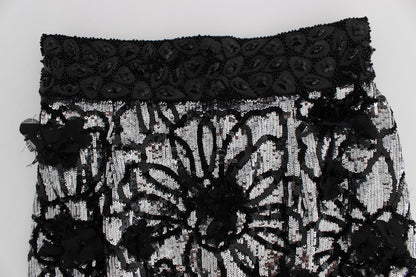Short mini à sequins en cristal noir Dolce & Gabbana