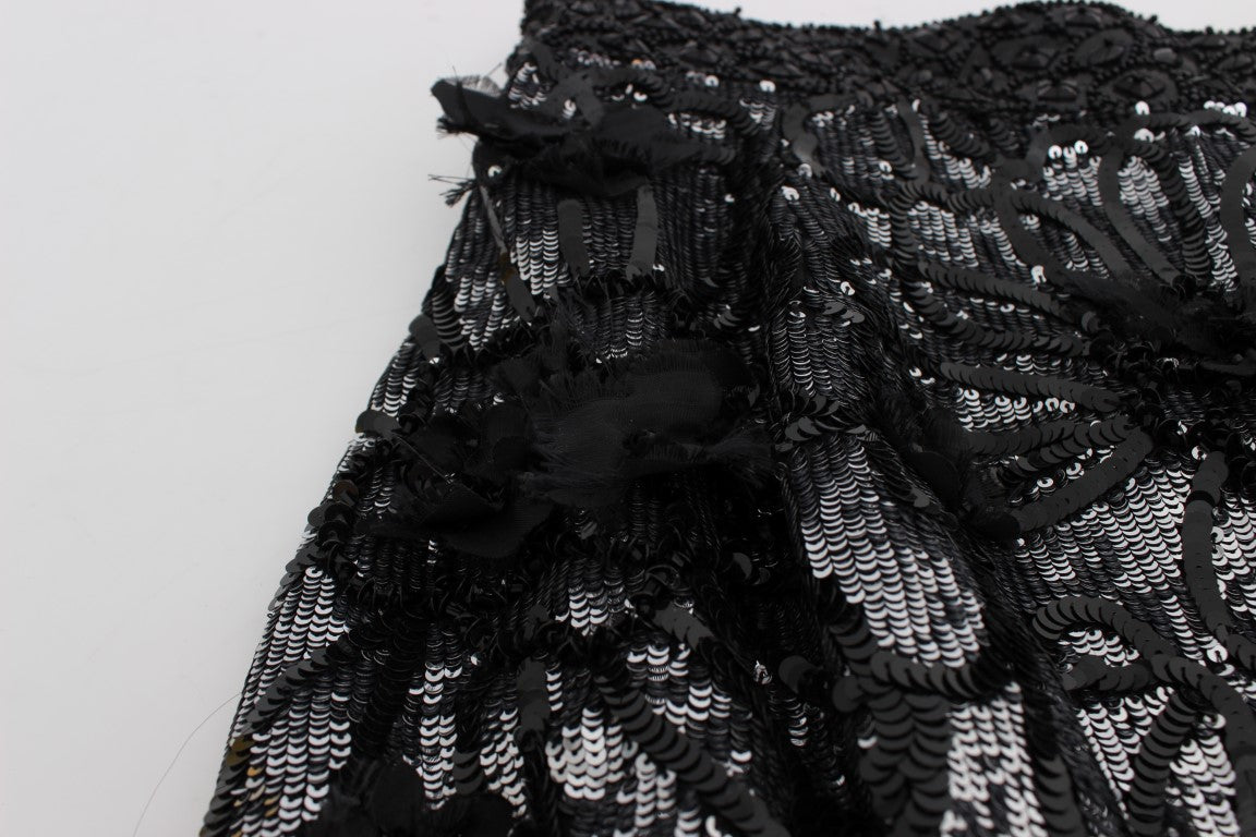 Short mini à sequins en cristal noir Dolce & Gabbana