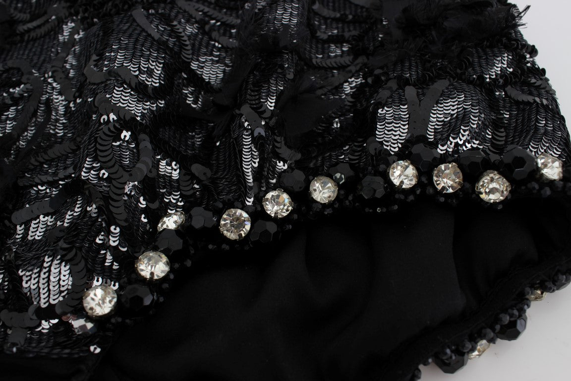 Short mini à sequins en cristal noir Dolce & Gabbana