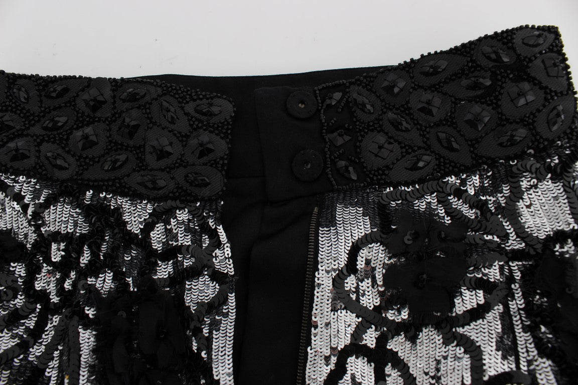 Short mini à sequins en cristal noir Dolce & Gabbana
