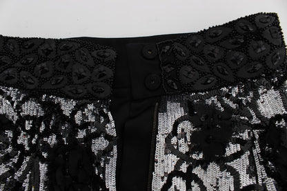 Short mini à sequins en cristal noir Dolce & Gabbana