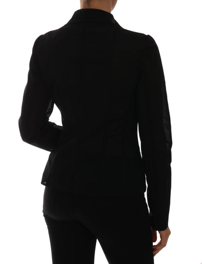Veste de blazer en nylon filet noir Dolce & Gabbana