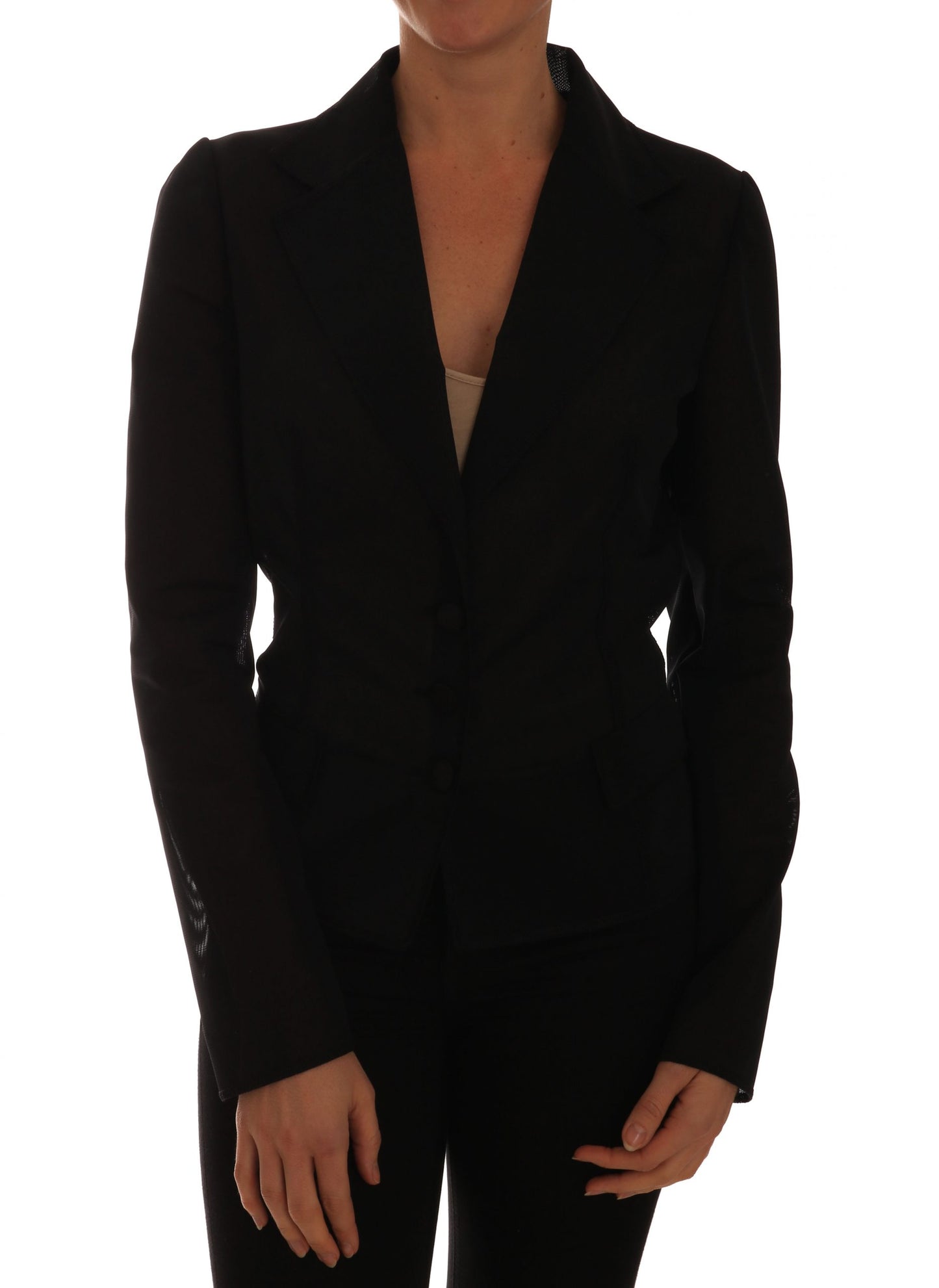 Veste de blazer en nylon filet noir Dolce & Gabbana