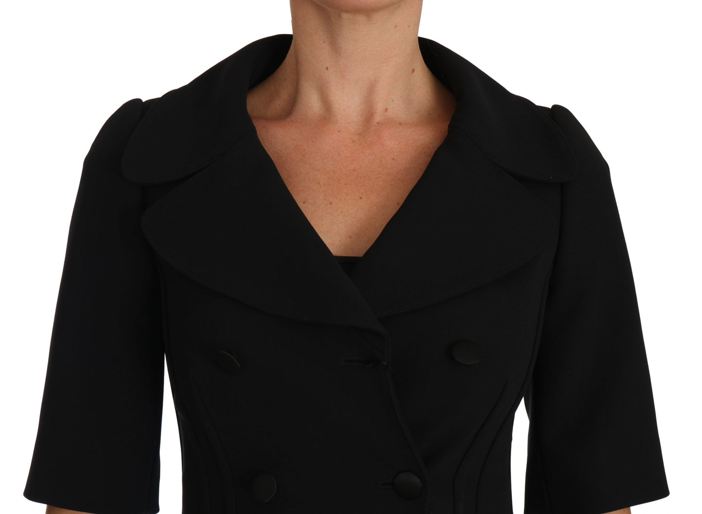 Veste courte cintrée en laine noire Dolce & Gabbana