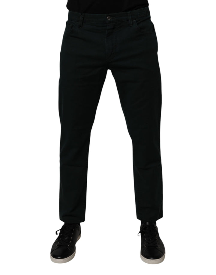 Jeans sueltos de algodón verde oscuro Dolce & Gabbana para hombre