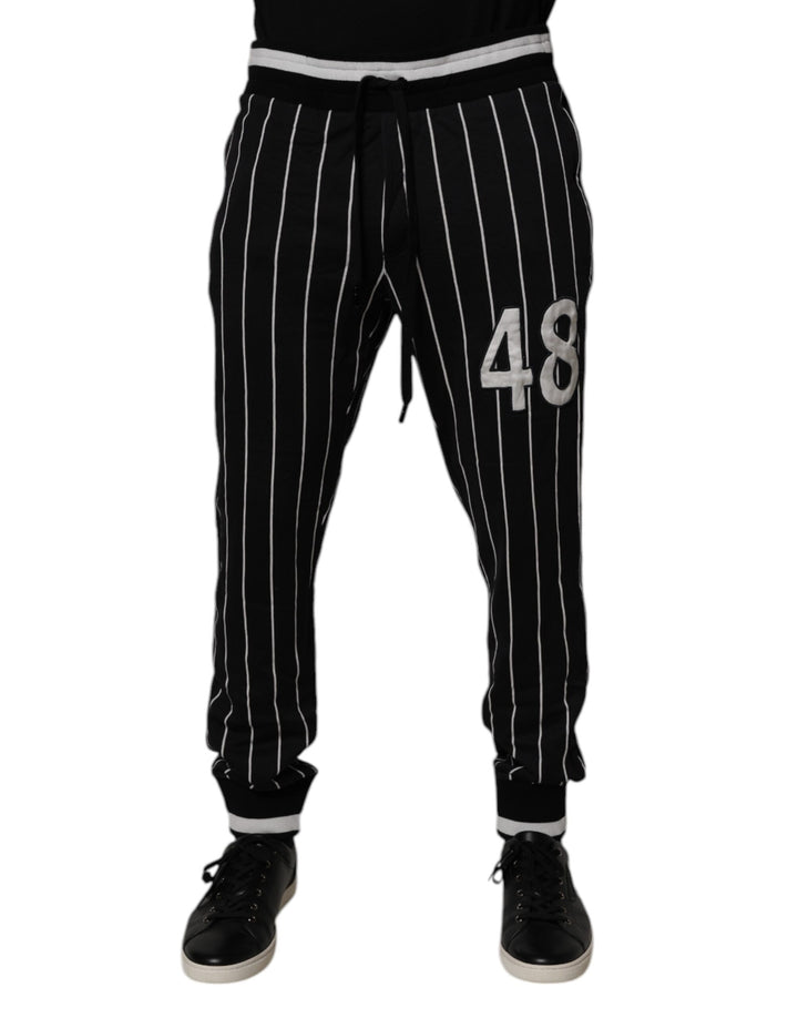 Dolce & Gabbana Pantalon de jogging à rayures noires et blanches