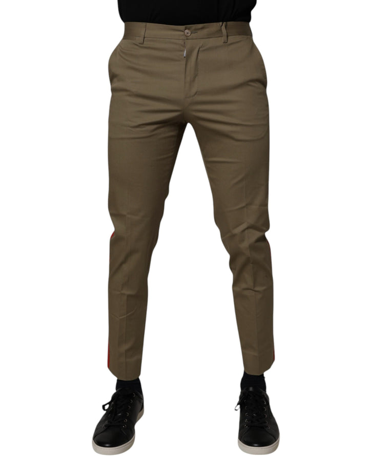 Pantalon fuselé Dolce & Gabbana en coton kaki foncé