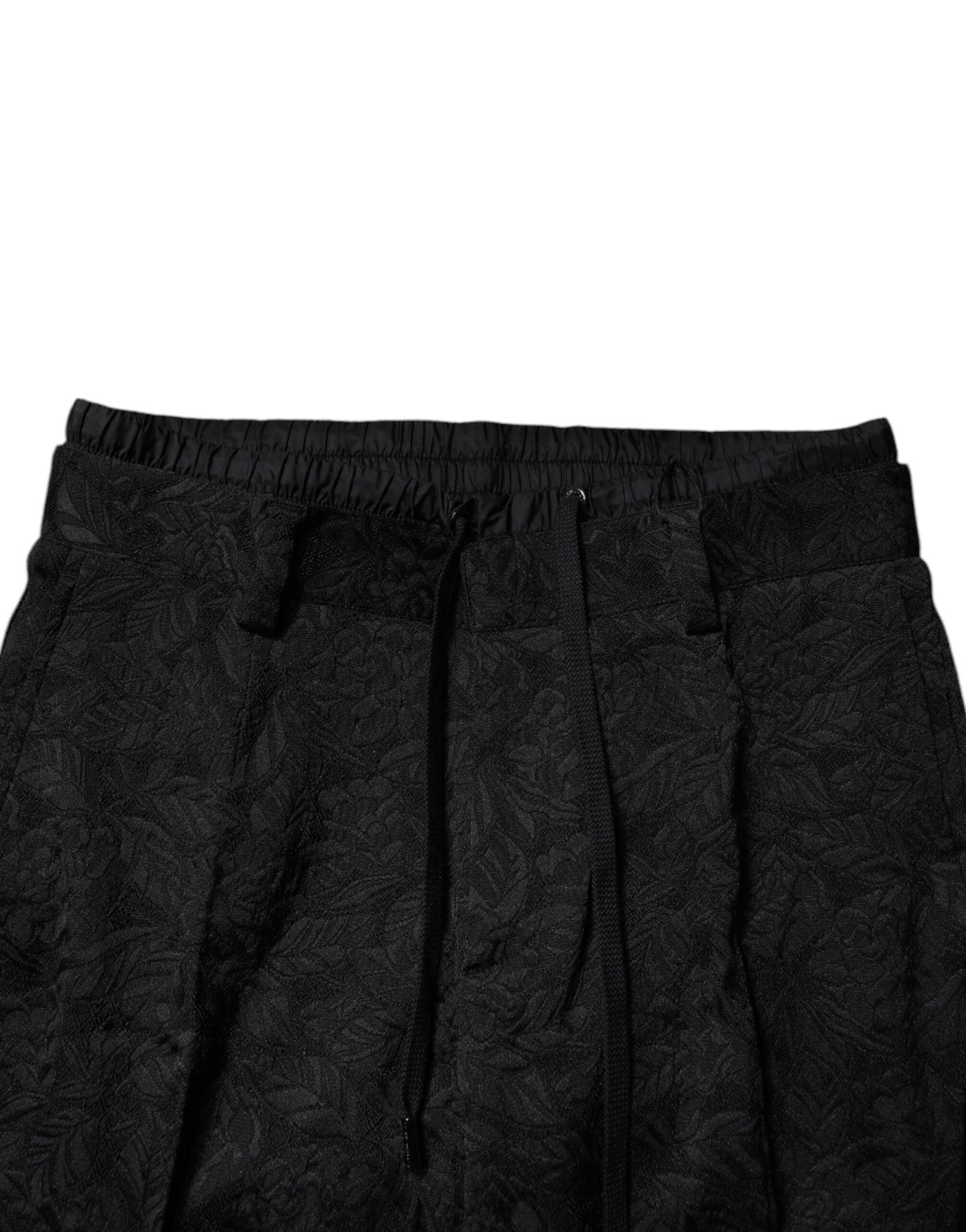 Pantalon fuseau Dolce & Gabbana en brocart de polyester noir
