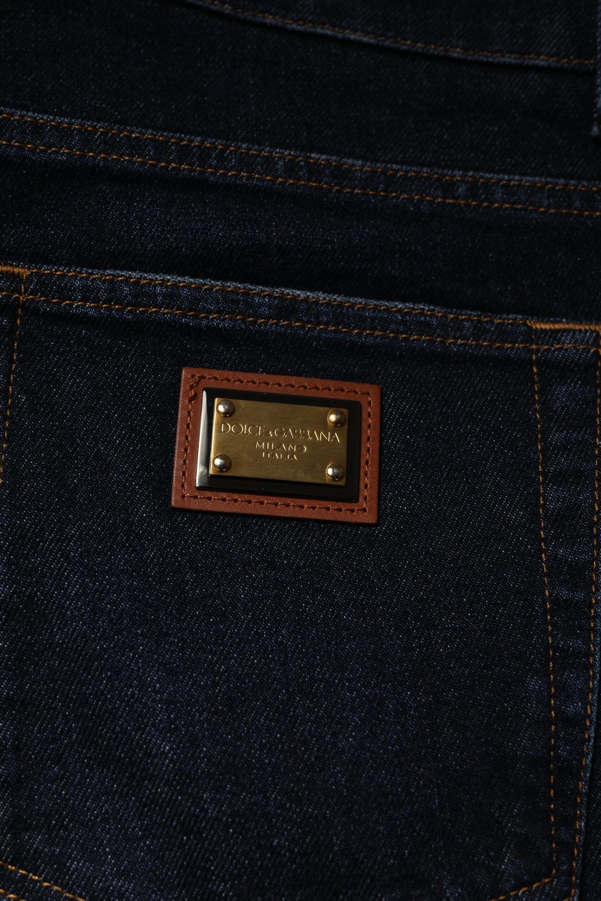 Vaqueros pitillo elásticos de algodón azul oscuro de Dolce & Gabbana