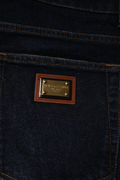 Vaqueros pitillo elásticos de algodón azul oscuro de Dolce & Gabbana