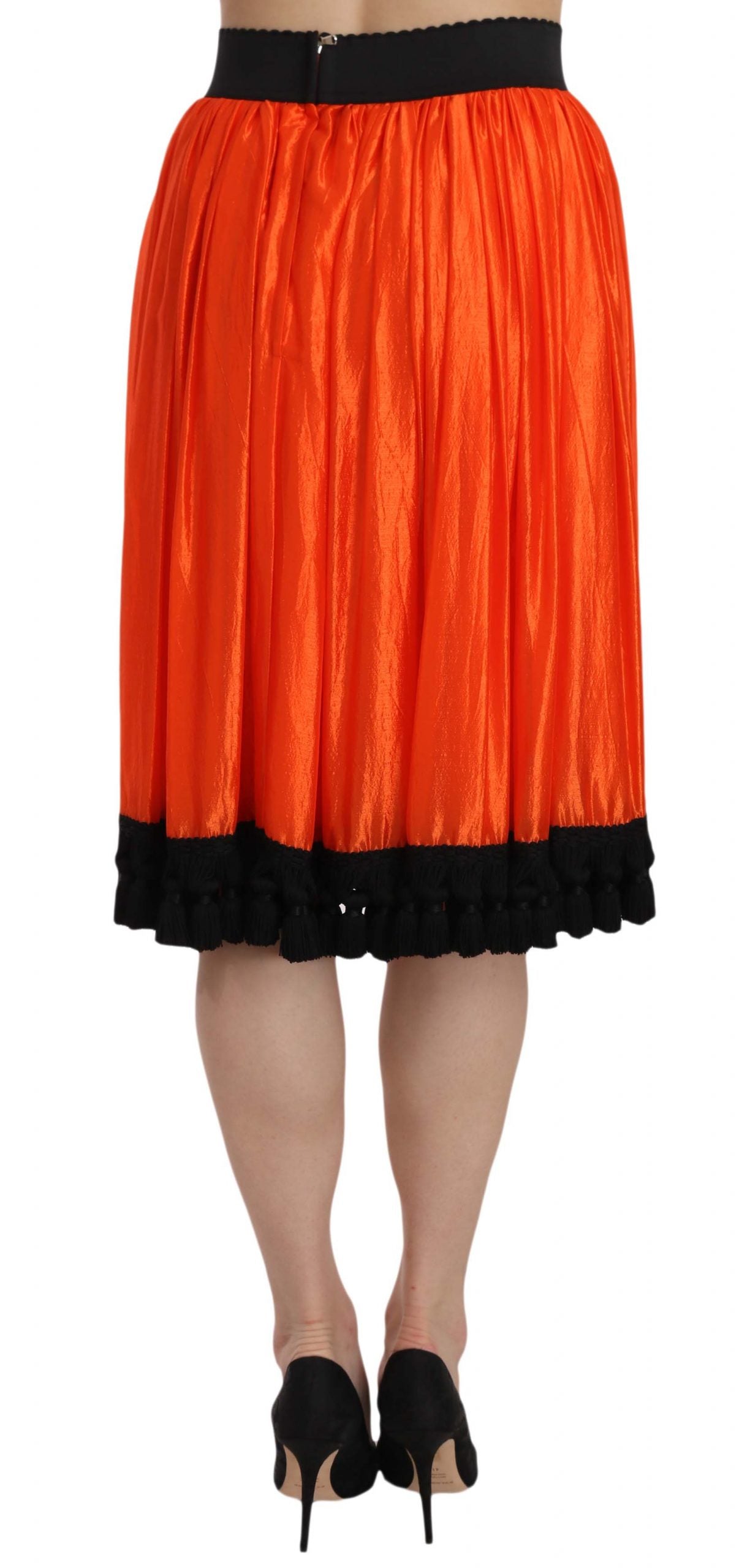 Jupe orange taille haute longueur genou Dolce & Gabbana