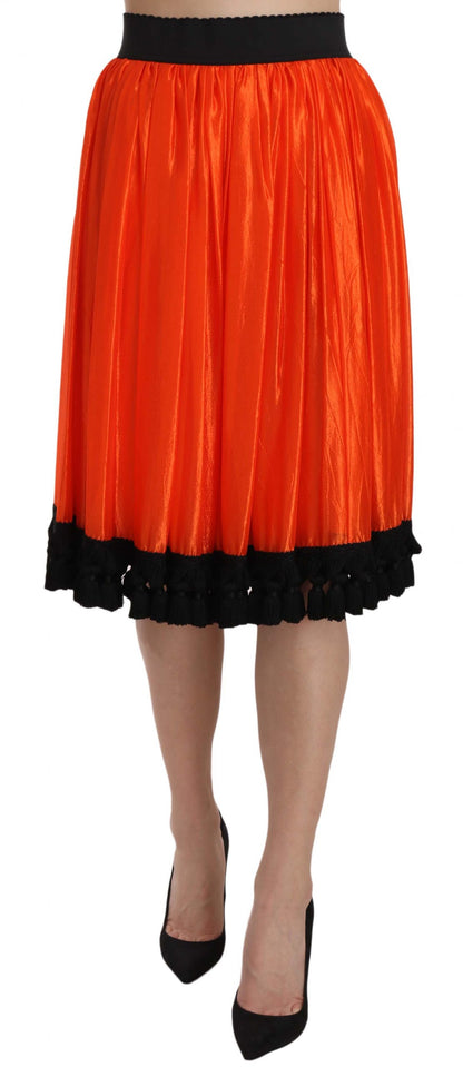 Jupe orange taille haute longueur genou Dolce & Gabbana