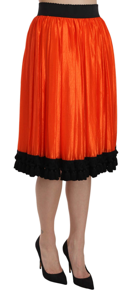 Jupe orange taille haute longueur genou Dolce & Gabbana
